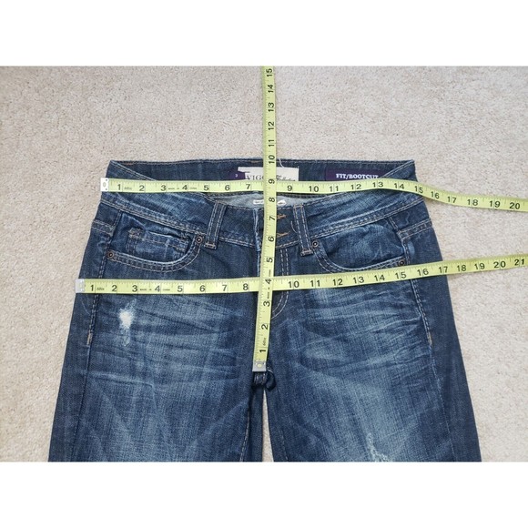 Vigoss Bootcut Stone Wash Distress Women Denim Blue Jean Size 3 - Picture 5 of 10